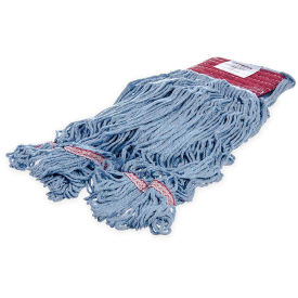 Carlisle 369454B14 Flo-Pac Large Looped-End Mop With Red Band, Blue - Pkg Qty 12