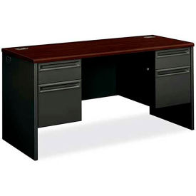 HON Credenza for 38000 Series, Double Pedestal, 60"W x 24"D x 29-1/2"H, Mahogany