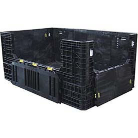 ORBIS Heavy-Duty BulkPak Container, 78"L x 48"W x 34"H, 1500 Lbs. Capacity, Black