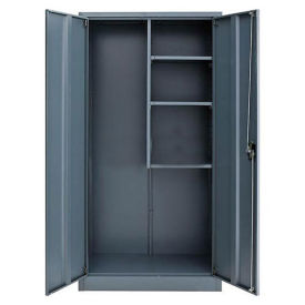 Global Industrial Unassembled Janitorial Cabinet, 36x18x72, Gray