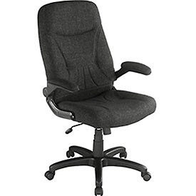 Executive Chair with Arms, Mid Back, Fabric, Black