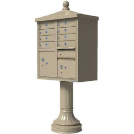 Vital CBU w/Vogue Traditional Accessories, 8 Unit & 2 Parcel Lockers, Sandstone