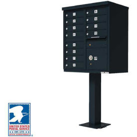 Vital CBU, 12 Mailboxes, 1 Parcel Locker, Black