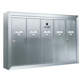 Surface Mount Vertical 5 Door Mailbox, Anodized Aluminum