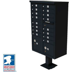 Vital CBU, 16 Mailboxes, 2 Parcel Lockers, Black