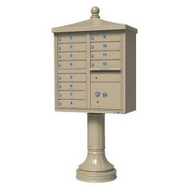 Vital CBU w/Vogue Traditional Accessories, 12 Unit & 1 Parcel Locker, Sandstone