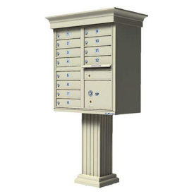 Vital CBU w/Vogue Classic Accessories, 12 Unit & 1 Parcel Locker, Sandstone