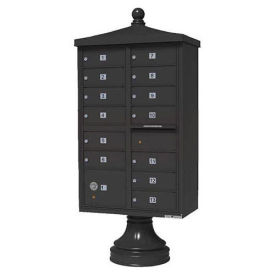 Vital CBU w/Vogue Traditional Accessories, 13 Unit & 1 Parcel Locker, Dark Bronze