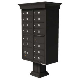 Vital CBU w/Vogue Classic Accessories, 13 Unit & 1 Parcel Locker, Dark Bronze