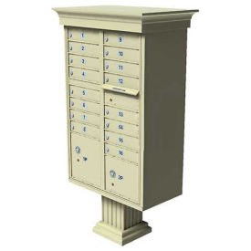 Vital CBU w/Vogue Classic Accessories, 16 Unit & 2 Parcel Lockers, Sandstone