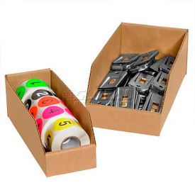 Kraft Corrugated Open Top Bin Boxes, 6" x 12" x 4-1/2", BINMT612K - Pkg Qty 50