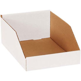 Open Top White Corrugated Bin Box, 8" x 12" x 4-1/2" - Pkg Qty 50