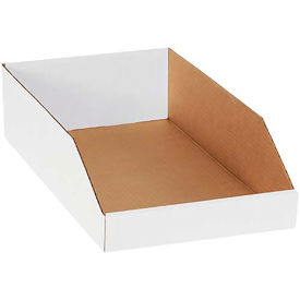 Open Top White Corrugated Bin Box, 10" x 18" x 4-1/2" - Pkg Qty 25