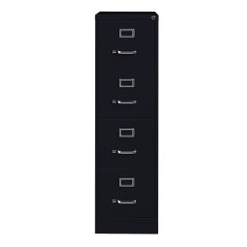 Hirsh Industries 26-1/2" Deep Vertical File Cabinet 4-Drawer Letter Size, Black, 16699