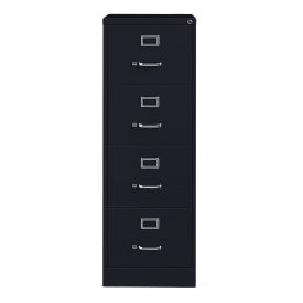 Hirsh Industries 25" Deep Vertical File Cabinet 4-Drawer Legal Size, Black, 17549