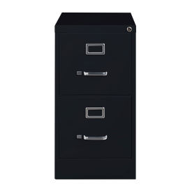 Hirsh Industries 25" Deep Vertical File Cabinet 2-Drawer Letter Size, Black, 14410