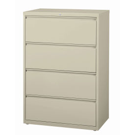 Hirsh Industries Lateral File 36" Wide 4-Drawer, Putty, 14988