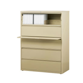 Hirsh Industries Lateral File 42" Wide 5-Drawer, Putty, 15003