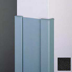 End Wall 90° Corners, 2'' Wings, 12'H W/Caps, 6"W, Black, Recycled Vinyl