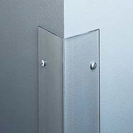 Surface Mounted 90° Corner Guard, 2-1/2" Wing, 4'H, Clear, Drilled Polycarbonate