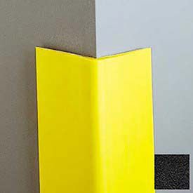 4" Wing Corner Guard, 8'H, Black, Heavy Duty Vinyl
