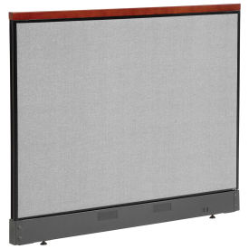 60-1/4"W x 47-1/2"H Deluxe Office Partition Panel with Pass Thru Cable, Gray