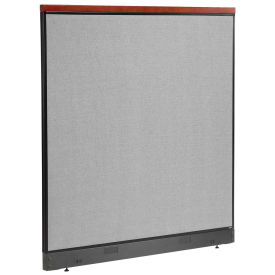 60-1/4"W x 65-1/2"H Deluxe Office Partition Panel with Pass Thru Cable, Gray