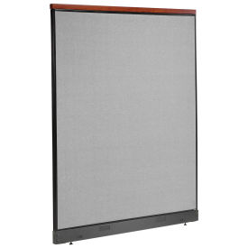 60-1/4"W x 77-1/2"H Deluxe Office Partition Panel with Pass Thru Cable, Gray