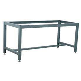 Stackbin Adjustable Height Box Tube Workbench Frame, 64"W X 27"D X 30-35"H, Blue