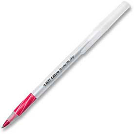 Bic Ultra Round Stic Grip Ballpoint Stick Pen, Medium, Red Ink, Dozen