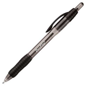 Profile Retractable Ballpoint Pen, 1.4mm, Black Barrel/Ink - Pkg Qty 12