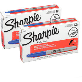 Sharpie 30003 Fine Point Permanent Marker, Blue, Dozen