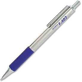 Zebra F-402 Ballpoint Retractable Pen, Blue Ink, Fine