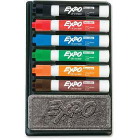 Sanford® Expo Low Odor Dry Erase Marker Organizer Kit, Chisel Tip, Assorted Ink, 6/Set