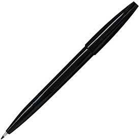 Pentel Sign Pen, Water-Based Ink, Fiber Tip, Fine, Black Barrel/Ink, Dozen