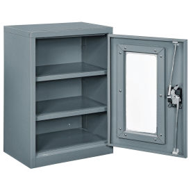 Assembled Clear View Wall Storage Cabinet, 18x12x26, Gray