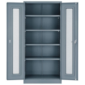 Assembled Storage Cabinet With Expanded Metal Door, 36x18x78, Gray