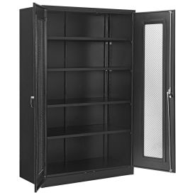 Assembled Storage Cabinet With Expanded Metal Door, 48x24x78, Black
