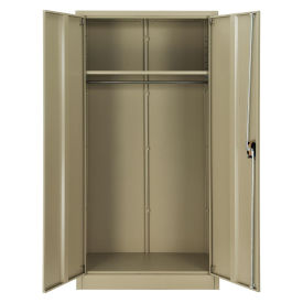 Global Industrial Assembled Wardrobe Cabinet, 36x18x72, Tan