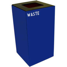 Witt Industries 28GC03-BL Steel Recycling Container with Waste Disposal Opening, 28 Gallon Cap, Blue