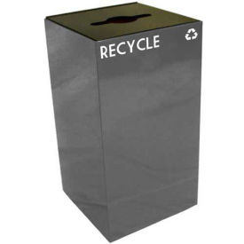 Witt Industries 28GC04-SL Steel Recycling Container with Combo Opening, 28 Gallon Cap, Gray