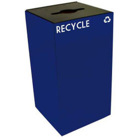 Witt Industries 28GC04-BL Steel Recycling Container with Combo Opening, 28 Gallon Cap, Blue
