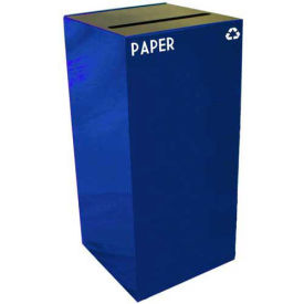 Witt Industries 32GC02-BL Steel Recycling Container with Paper Slot Opening, 32 Gallon Cap, Blue