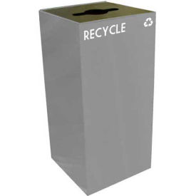 Witt Industries 32GC04-SL Steel Recycling Container with Combo Opening, 32 Gallon Cap, Gray