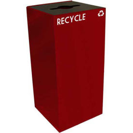 Witt Industries 32GC04-SC Steel Recycling Container with Combo Opening, 32 Gallon Cap, Red