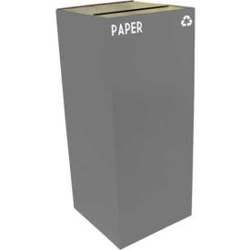 Witt Industries 36GC02-SL Steel Recycling Container with Paper Slot Opening, 36 Gallon Cap, Gray
