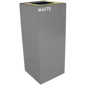 Witt Industries 36GC03-SL Steel Recycling Container with Waste Disposal Opening, 36 Gallon Cap, Gray