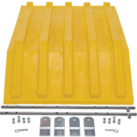 Yellow Plastic Lid, for Triple-Bin Recycling Hopper, Vestil PLID-H-50-YL