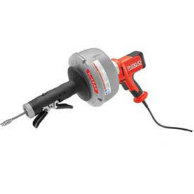 Ridgid® K-45AF Autofeed Drain Cleaner W/Bulb Auger, Autofeed, 25'L x 5/16"W Cable