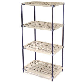 Nexel Vented Plastic Shelving, Nexelon Finish, 30x21x74